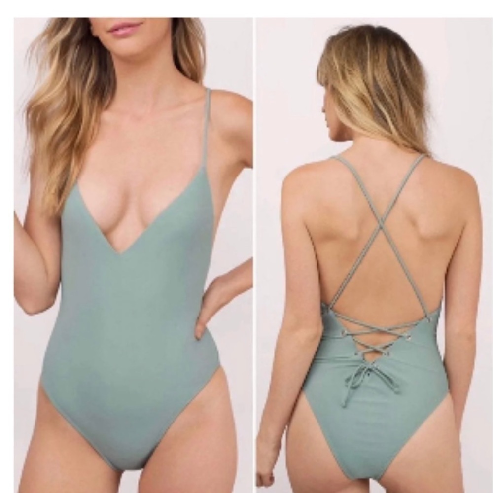 Tobi Sage Green Better‎ Off Monikini Swimsuit